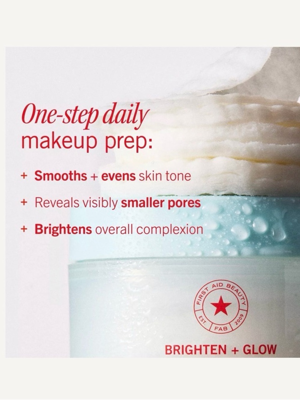 First Aid Beauty 60 ct NEW Brighten + Glow Facial Radiance Pads Glycolic Acid